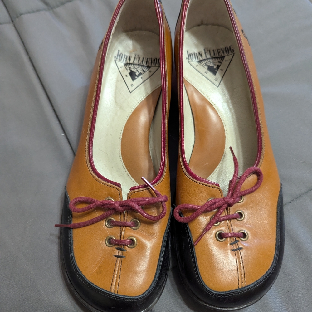John Fluevog Women's Tan and Black Shoes
